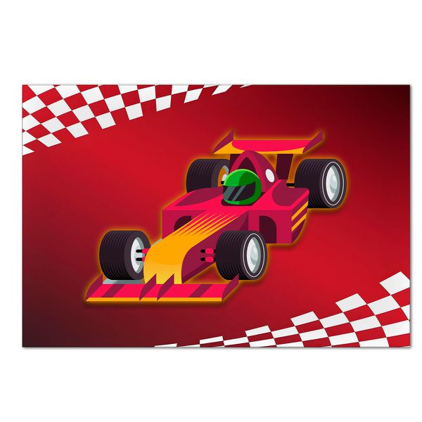 Painel Retangular Horizontal 2,20x1,50 Tema Carro De Corrida 2