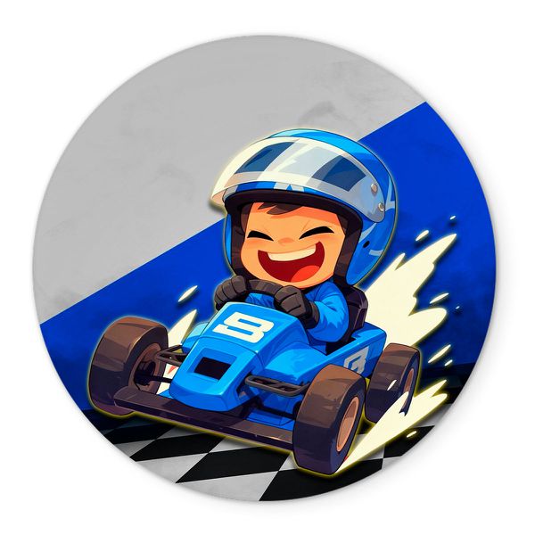 Painel Redondo Veste Fácil C/ Elástico 1,50x1,50 Tema Carro de Corrida 3