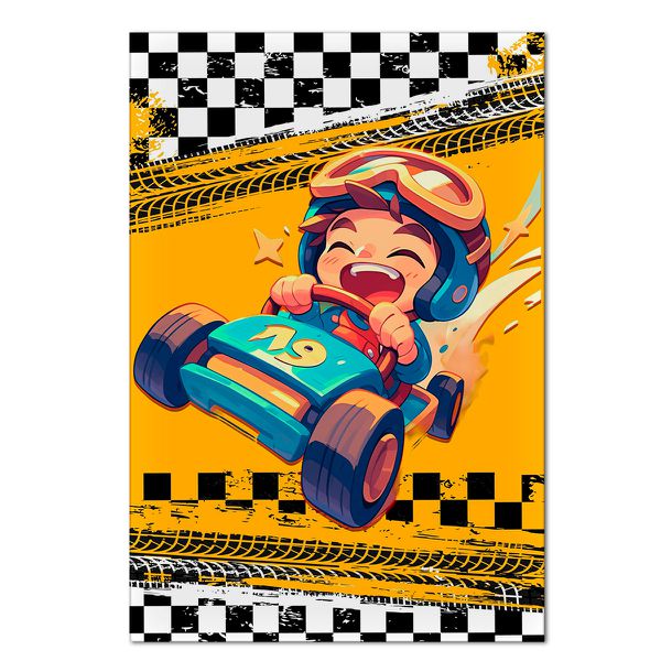 Painel Retangular Passa Varão 1,50x2,20 Tema Carro De Corrida 3
