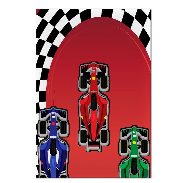 Painel Retangular Passa Varão 1,50x2,20 Tema Carro de Corrida
