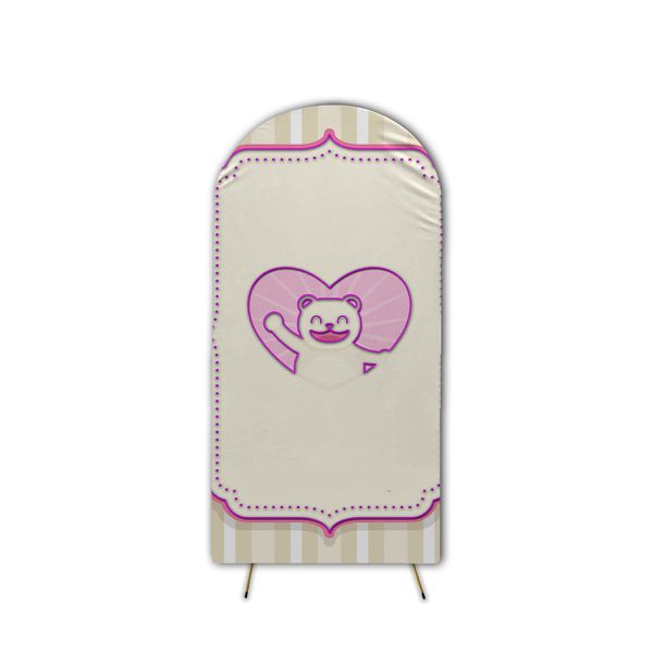  Capa de Painel Romano Veste Fácil C/ Elástico Tema Chá de Bebê Menina