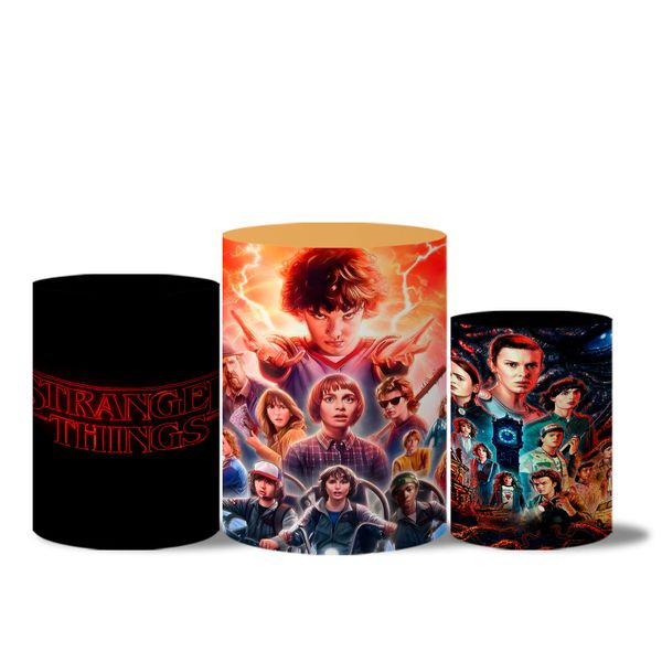 Trio de Capas de Cilindros Veste Fácil C/ Elástico Tema Stranger Things