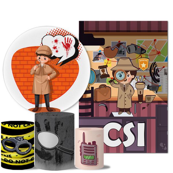 Kit Casado Veste Fácil Trio de Capas Cilindros + Painel Redondo + Painel Retangular Tema CSI