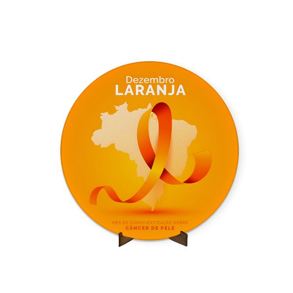 Painel Redondo 50x50 Veste Fácil C/ Elástico Tema Dezembro Laranja