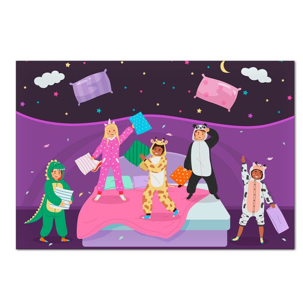 Painel Retangular Horizontal 2,20x1,50 Tema Festa do Pijama