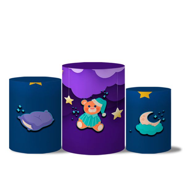 Trio de Capas de Cilindros Veste Fácil C/ Elástico Tema Festa Do Pijama