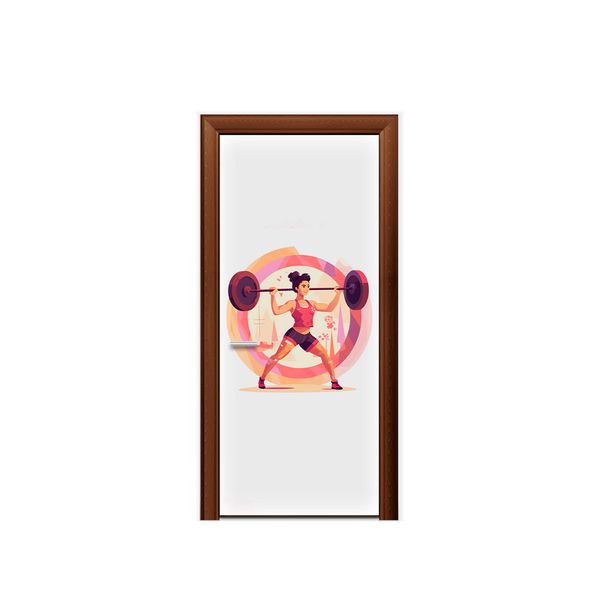 Capa De Porta Veste Fácil Decorativa Tema Fitness 2