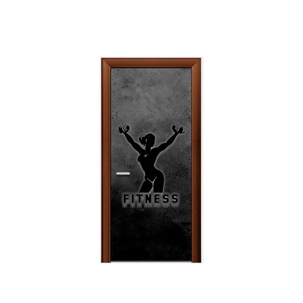Capa De Porta Veste Fácil Decorativa Tema Fitness 3