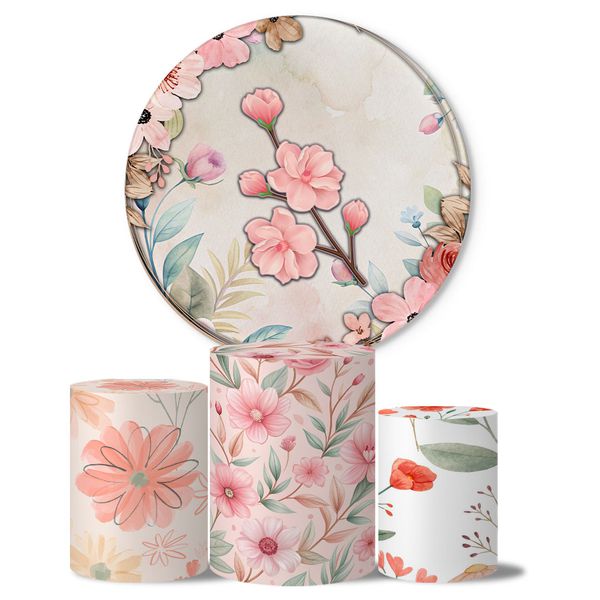 Trio de Capas Cilindros + Painel Veste Fácil Tema Floral 17