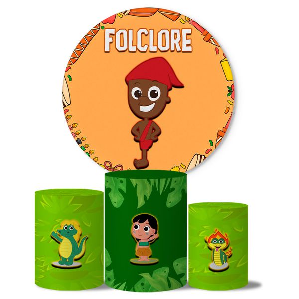 Trio de Capas Cilindros + Painel Veste Fácil Tema Folclore 2