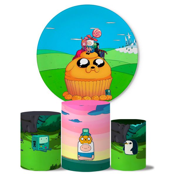 Trio de Capas Cilindros + Painel Veste Fácil Tema Hora de Aventura 2