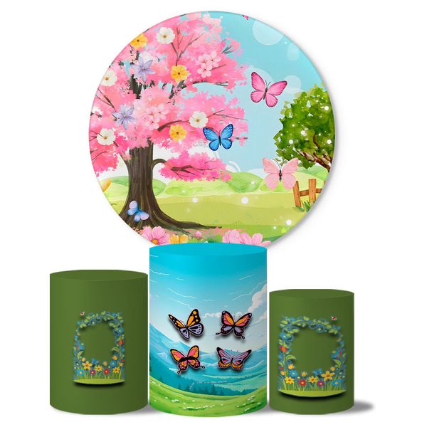 Trio de Capas Cilindros + Painel Veste Fácil Tema Jardim Encantado 9