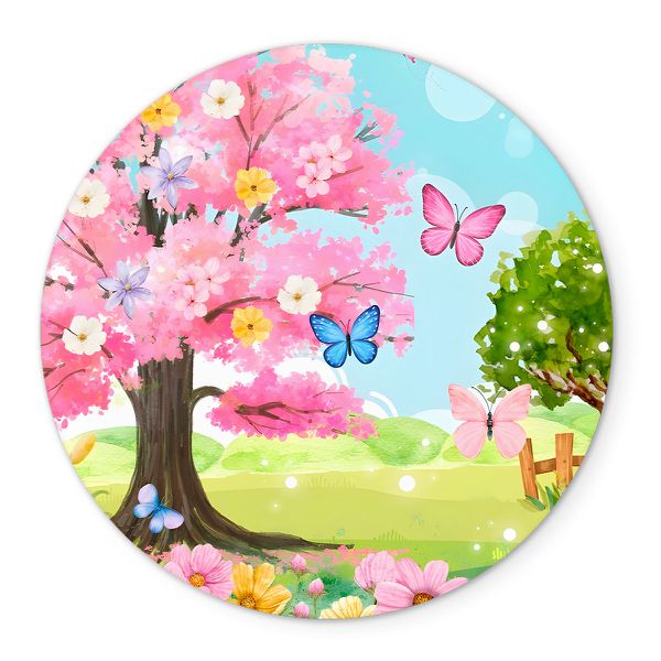 Painel Redondo Veste Fácil C/ Elástico 1,50x1,50 Tema Jardim Encantado 9