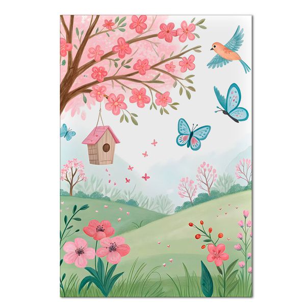 Painel Retangular Passa Varão 1,50x2,20 Tema Jardim Encantado 9