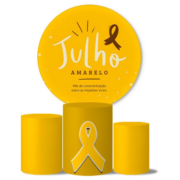 Trio de Capas Cilindros + Painel Veste Fácil Tema Julho Amarelo