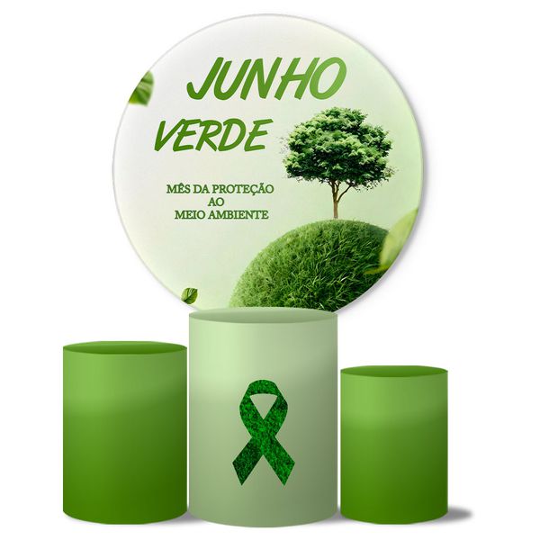 Trio de Capas Cilindros + Painel Veste Fácil Tema Junho Verde