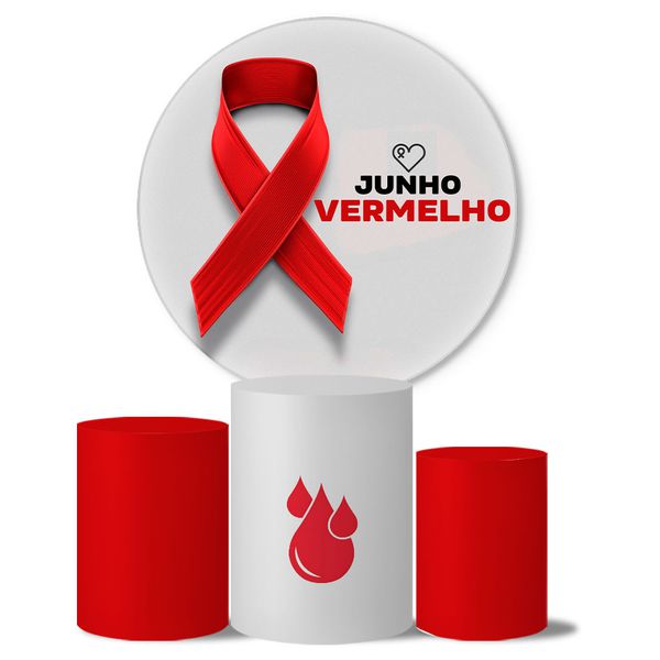 Trio de Capas Cilindros + Painel Veste Fácil Tema Junho Vermelho