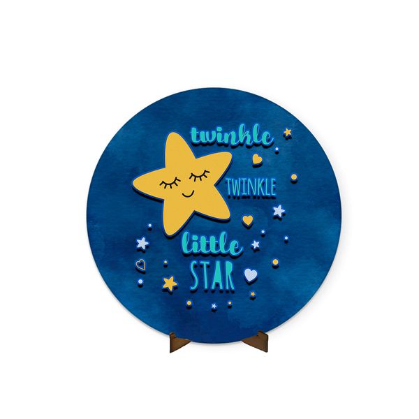 Painel Redondo 50x50 Veste Fácil C/ Elástico Tema Little Star