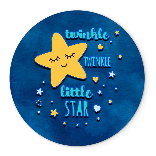 Painel Redondo Veste Fácil C/ Elástico 1,50x1,50 Tema Little Star