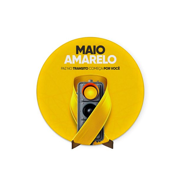 Painel Redondo 50x50 Veste Fácil C/ Elástico Tema Maio Amarelo