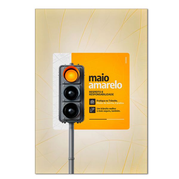 Painel Retangular Passa Varão 1,50x2,20 Tema Maio Amarelo