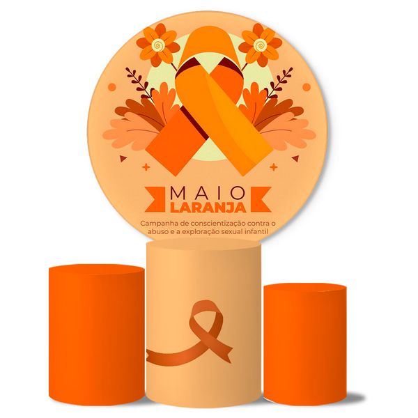 Trio de Capas Cilindros + Painel Veste Fácil Tema Maio Laranja