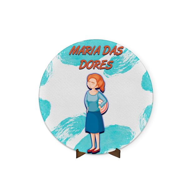 Painel Redondo 50x50 Veste Fácil C/ Elástico Tema Maria Das Dores
