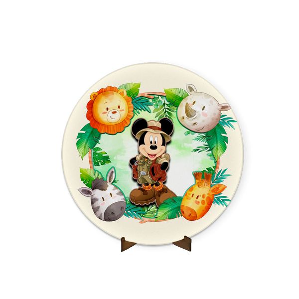Painel Redondo 50x50 Veste Fácil C/ Elástico Tema Mickey Safari 3