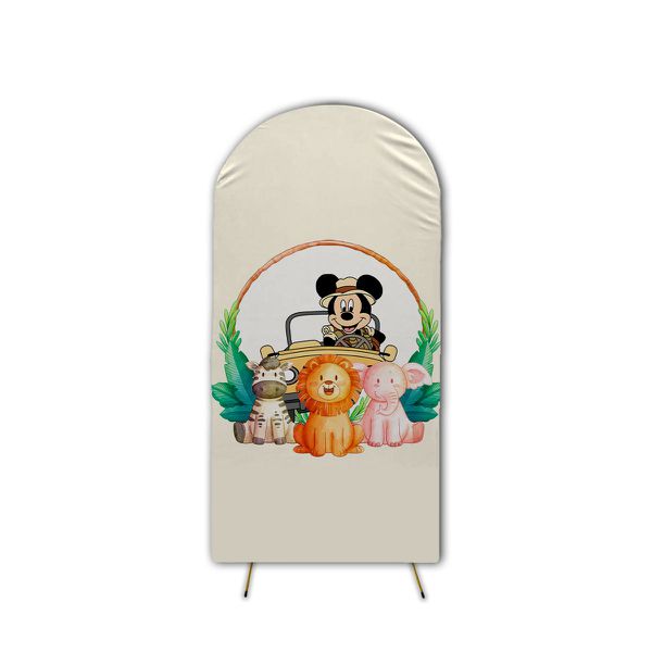  Capa de Painel Romano Veste Fácil C/ Elástico Tema Mickey Safari 3