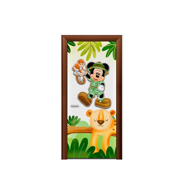 Capa De Porta Veste Fácil Decorativa Tema Mickey Safari 3