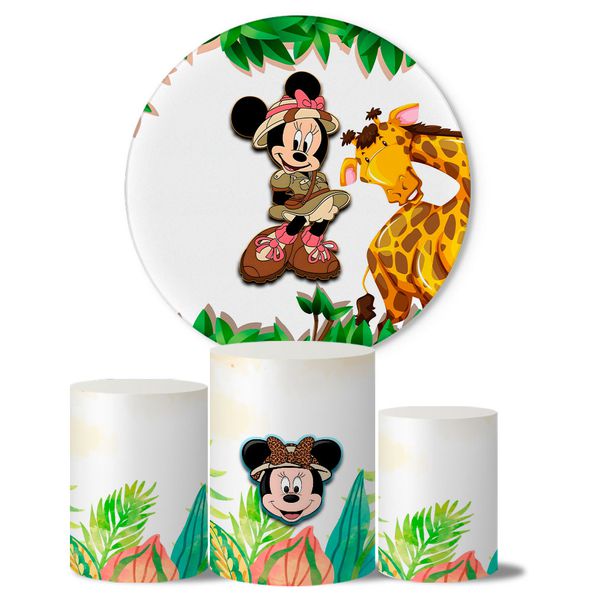 Trio de Capas Cilindros + Painel Veste Fácil Tema Minnie Safari 1