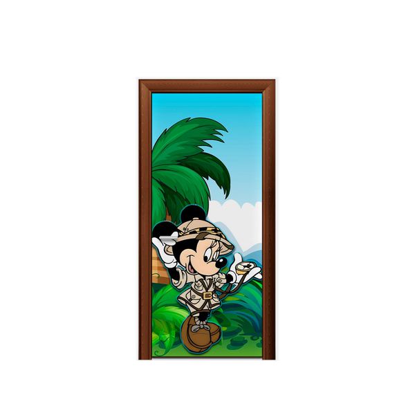 Capa De Porta Veste Fácil Decorativa Tema Minnie Safari 1