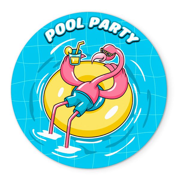 Painel Redondo Veste Fácil C/ Elástico 1,50x1,50 Tema Pool Party 7