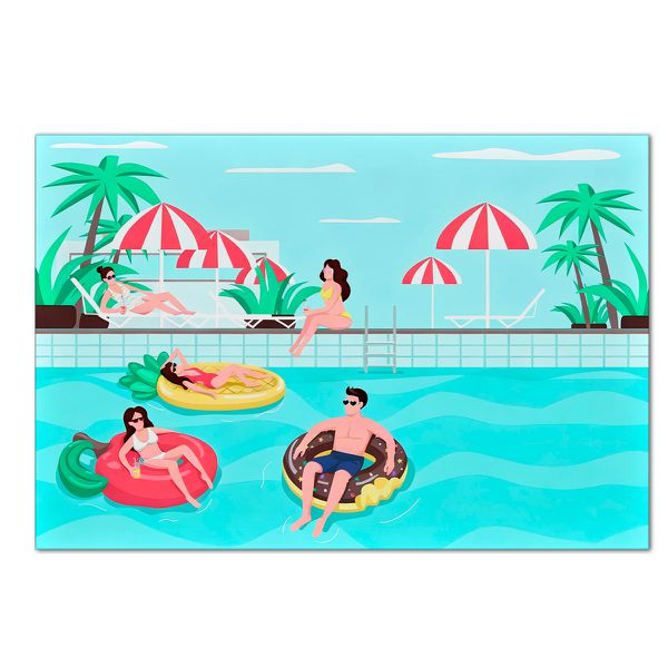 Painel Retangular Horizontal 2,20x1,50 Tema Pool Party 7