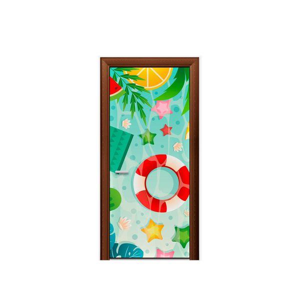 Capa De Porta Veste Fácil Decorativa Tema Pool Party 7