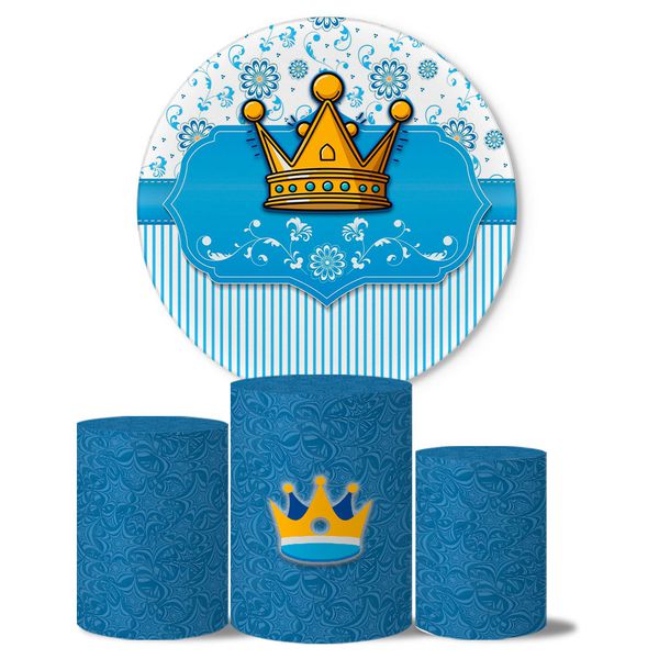 Trio de Capas Cilindros + Painel Veste Fácil Tema Realeza Azul 2