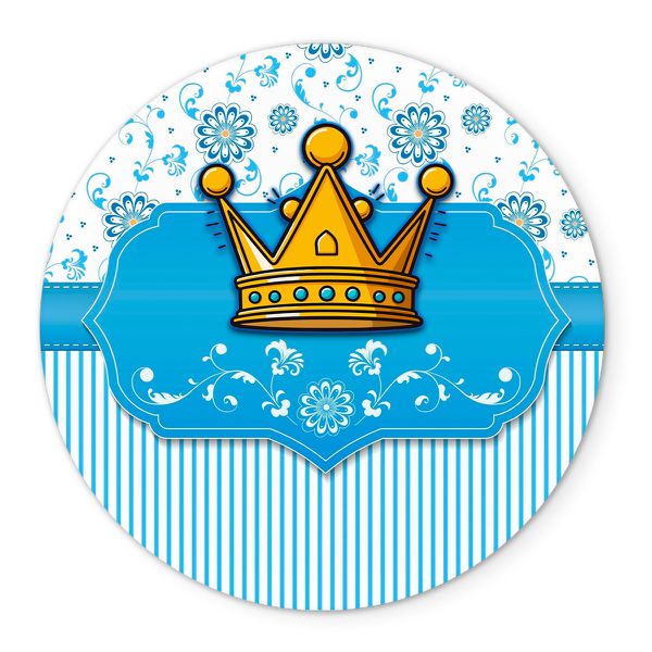 Painel Redondo Veste Fácil C/ Elástico 1,50x1,50 Tema Realeza Azul 2