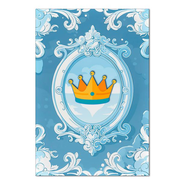 Painel Retangular Passa Varão 1,50x2,20 Tema Realeza Azul 2