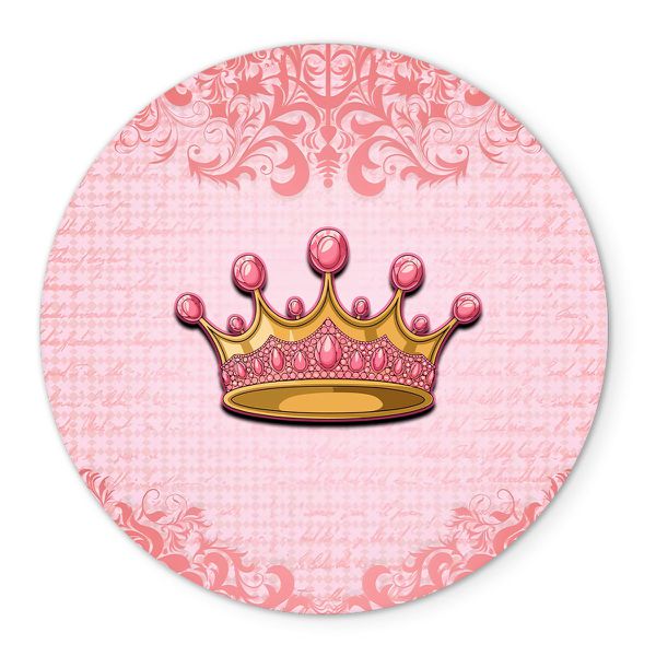 Painel Redondo Veste Fácil C/ Elástico 1,50x1,50 Tema Realeza Rosa 2