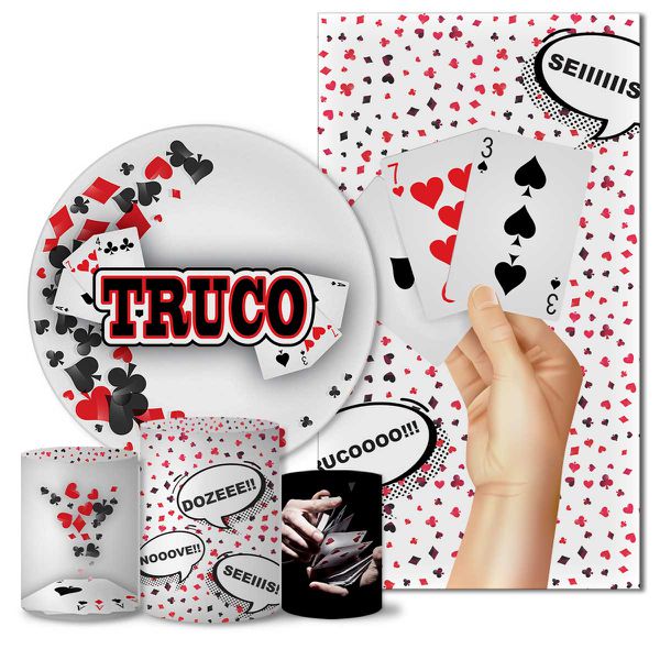 Kit Casado Veste Fácil Trio de Capas Cilindros + Painel Redondo + Painel Retangular Tema Truco