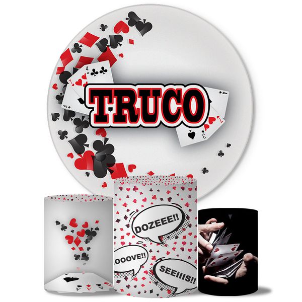 Trio de Capas Cilindros + Painel Veste Fácil Tema Truco