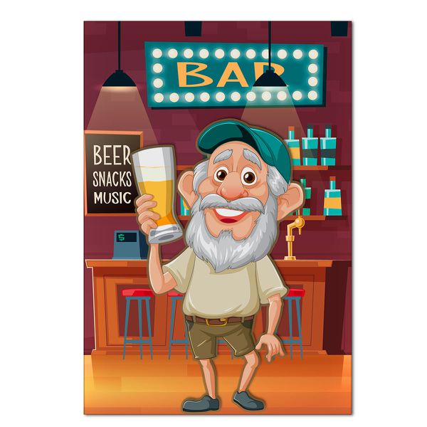 Painel Retangular Passa Varão 1,50x2,20 Tema Velho Do Bar