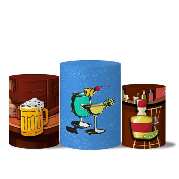 Trio de Capas de Cilindros Veste Fácil C/ Elástico Tema Velho do Bar