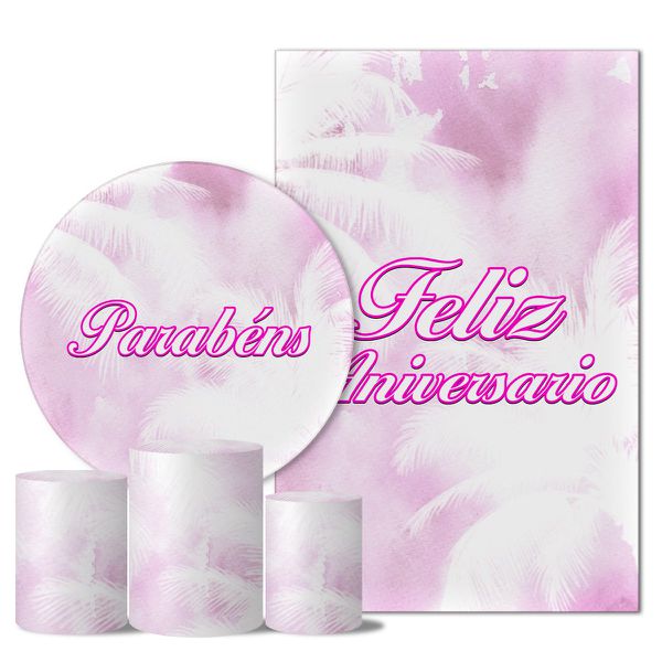 Trio Capas + Painéis Casado Veste Fácil Parabéns Rosa