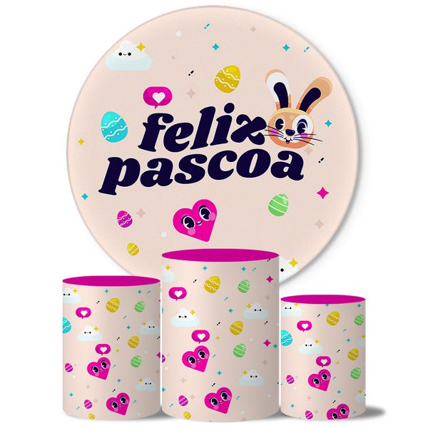 Trio Capas Cilindros + Painel Tema Páscoa 13
