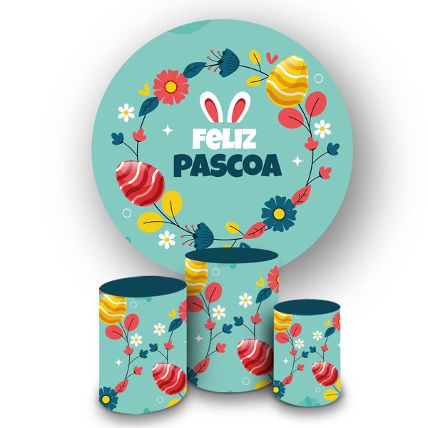 Trio Capas Cilindros + Painel Tema Páscoa 2