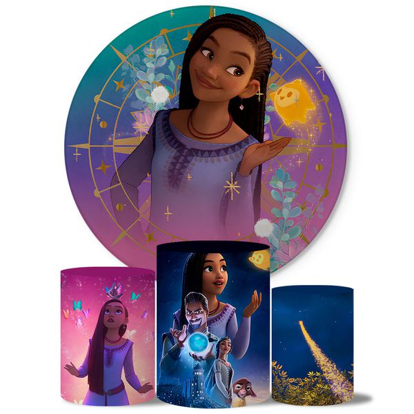 Trio Capas Cilindros + Painel Tema Princesa Wish Veste Fácil 