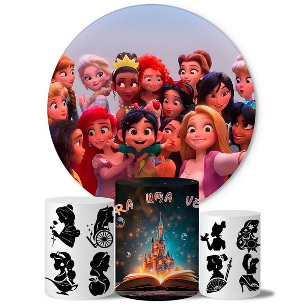 Trio Capas Cilindros + Painel Veste Fácil Princesas 2