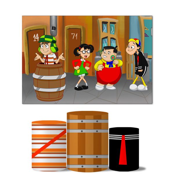 Trio De Capas Cilindros + Painel Retangular Horizontal Chaves