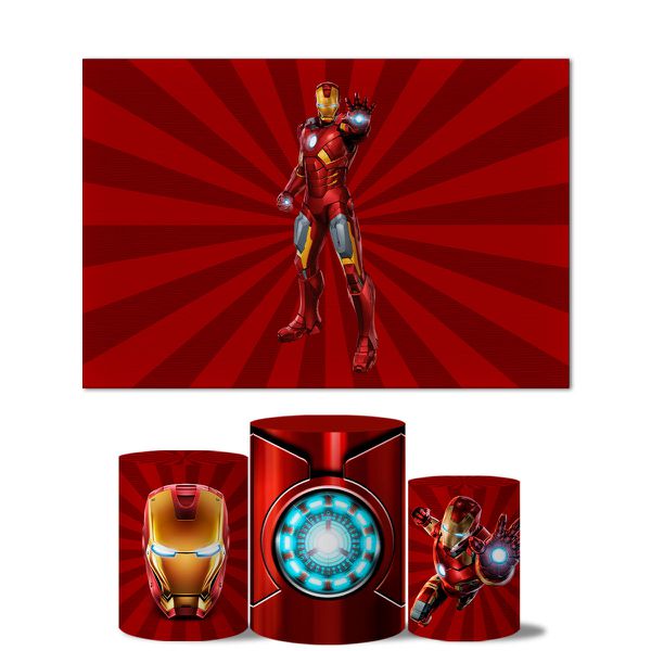 Trio Capas Cilindros + Painel Retangular Horizontal Homem De Ferro 2